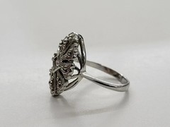 Art Deco Style Round Cut Lab Created Diamond 14k White Gold FN Wedding Ring