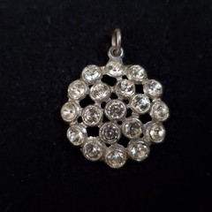 Vintage Pot Metal Lot Rhinestone Brooch Pendant Barrette Silver Tone