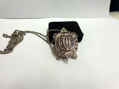 vintage silver filigree turtle hinged box necklace sz 36 in lg wgt 29.3 grams