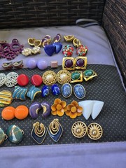 Vintage Fashion Earrings Lot Mixed Materials,Multicolor Pre Owned Unbranded D7