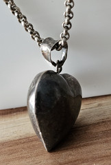 Vintage Retro Silver 3D Heart Love Pendant Necklace On 925 Chain Jewelry 18″