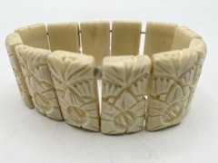 Hand Carved Expandable Panel Bracelet boho Vintage 12 Panels