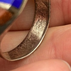 Vintage Lapis Goldstone Mexico Sterling Silver Ring Size 11.25