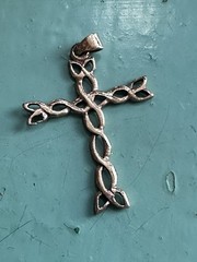 Bronze viking cross Pendant Norway Norwegian vintage estate 2190
