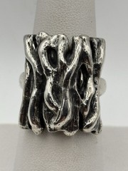 Vintage Sterling 925 BRUTALIST FREE-FORM UNIQUE RING Size 7.5 10.77grams