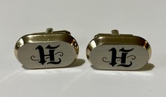 MCM Hickok USA Monogram Initial H Cufflinks Tie Bar Clasp Lot Mixed Gold Silver