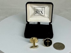 Excellent MENS Christian Cross Cufflinks -Vintage with Original Box