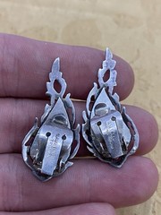 Vintage Estate 925 Sterling Silver Signed Clip On Earring