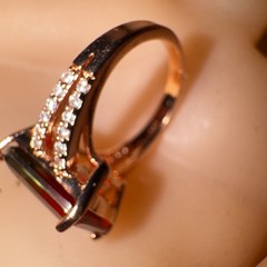 Antique Rose Gold Filled Ring Natural Watermelon Tourmaline Size 7 GORGEOUS