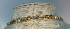 Lovely 28″ Gold Tone Metal Twisted Infinity Chain & Faux Pearl Necklace!
