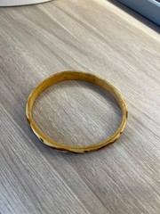 Vintage Tortoiseshell Bangle Bracelet Brown Cream Acrylic Resin Jewelry