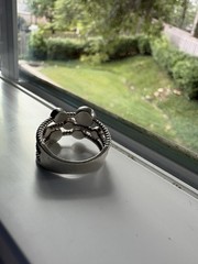 Dune Jewelry Rope Design Sterling Silver 925 Layered Multi Stone Wide Ring Sz 6