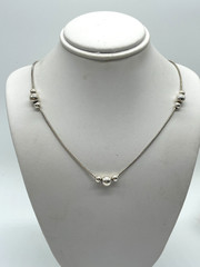 VTG FAS Italy 925 Sterling Silver 4-6mm Ball Bead snake chain 18″ necklace 5.7g