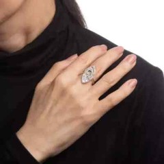 Art Deco 2.90Ct Round Cut lab Created Diamond 925 Silver Anniversary Gift Ring