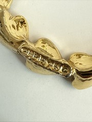 GERRY’S Signed Circle HEARTS Brooch in Gold Tone 1.25” Vintage