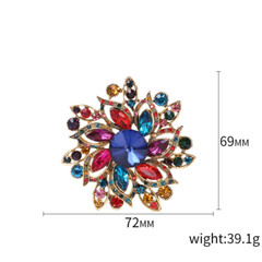 Hot Sale Luxury Women Crystal Flower Brooches Elegant Lady Vintage Plant Pins