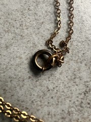 Antique Heart Shaped Photo Locket Gold Over Sterling 19” Chain Read C3