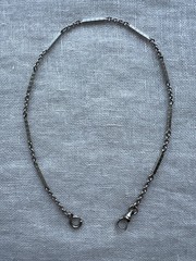 Vintage Mid Century 1/40 RGP White Gold Tone Watch Chain Bar Link Dog Clip 13.75