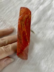 Vintage Lucite Resin Acrylic Bangle Bracelet Barnelli Creations NWT Red Marbled