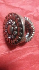 Silver Toned Vintage Jewelry Lot 1 Size Fits All Chunky Ring Necklace & Bracelet