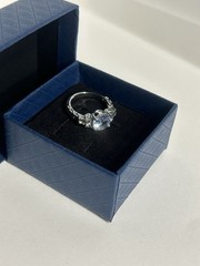 Vintage Cubic Zirconia Ring Silver Plated Womens Size 7