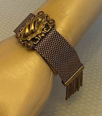 Victorian Revival Mesh Slide Tassel Fringe Bracelet Adjustable Clasp Fits All