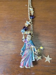 Vintage RARE HTF Retired Kirks Folly Crystal Wizard Necklace/Pin 32″ Chain w/Box