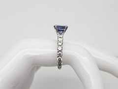 Designer $9000 4ct Natural Tanzanite VS G Diamond 18k White Gold Wedding Ring