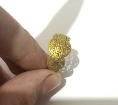 VINTAGE RING STYLE ROMAN ANCIENT BRONZE FLAIR EXTREMELY NEAR EASTERN GILDING