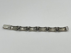 Vtg Shablool DIDAE Israel 925 Sterling Silver Modernist Panel Link Bracelet 6.5″
