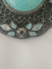 Vintage Pendant Filigree Silver Ornate Teardrop European Jewelry no Ring J2