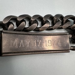 Custom “BRAD” Stainless Steel Mens Link Bracelet With Secret May 17, 1974 Date
