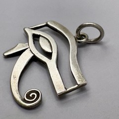 Eye of Horus Wedjat Amulet Pendant Egyptian Symbol 1×1 Inch Sterling Silver