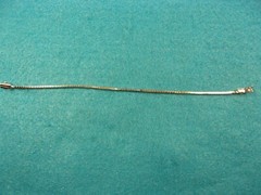 GORGEUOS LADY’S RHODIUM & GOLD PLATED STERLING SILVER “TINY PANEL LINK” BRACELET