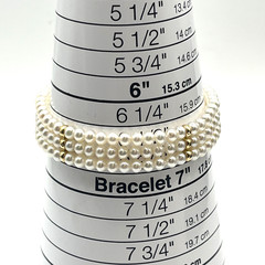 Estate Pearl Bracelet Sz 6.5 Triple Strand 4mm Push Clasp 14K Gold Clasp Spacers
