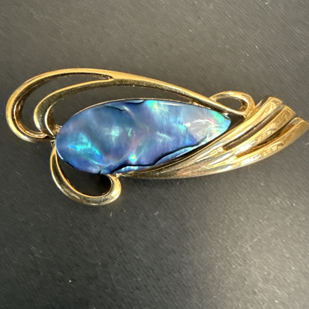 Beautiful Vintage French Creator signed Brooch – Iridescent Exotic Fish 4.5cm