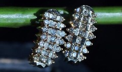 10k yellow gold earrings 1.00ct natural diamond 0.72″ pyramid dangle 4.50g N3658