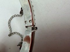 Vintage Bracelet Bypass Rhinestone Baguette Clear Silvertone Hinged 6.5 in
