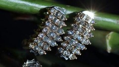 10k yellow gold earrings 1.00ct natural diamond 0.72″ pyramid dangle 4.50g N3658