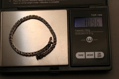 Vintage Sterling Silver 925 CZ Tennis Link Bracelet 6 1/2″ long 10.96 grams