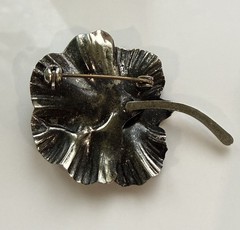 Vintage Soviet gilded brooch pin White