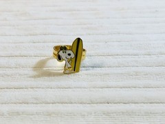 Vintage Snoppy On Surf Board Surfin Ring Adjustable Size EnamelCloissone Design