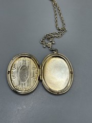 Vintage 1928 Brand GoldTone Locket Pendant Chain 27” Necklace Retro