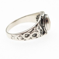 925 Sterling Silver Vintage Real Black & White Onyx Yin Yang Ring Size 11.75