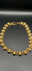 Vintage 1980’s Anne Klein Couture Gold Tone Knot Link Choker Necklace 17in