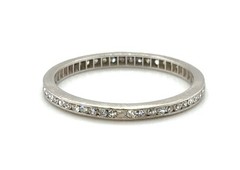 Art Deco Mined Eternity Band Diamond Original 1930s Platinum Ring Size 7.25