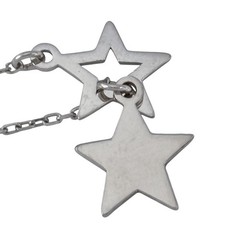 Vintage Sterling Silver 925 Double Star Pendant Necklace 14″-15.5″