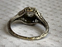 Vtg White Gold Diamond Ring 2.55g Fine Jewelry Size 5.25 Band Clear Stone *READ*