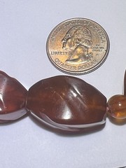 Great Vintage Cognac Natural Baltic Amber Carved Faceted Graduated Necklace