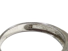 Vintage Sterling Silver Tension Set CZ Sz 7.25 Ring Wedding Band Signed